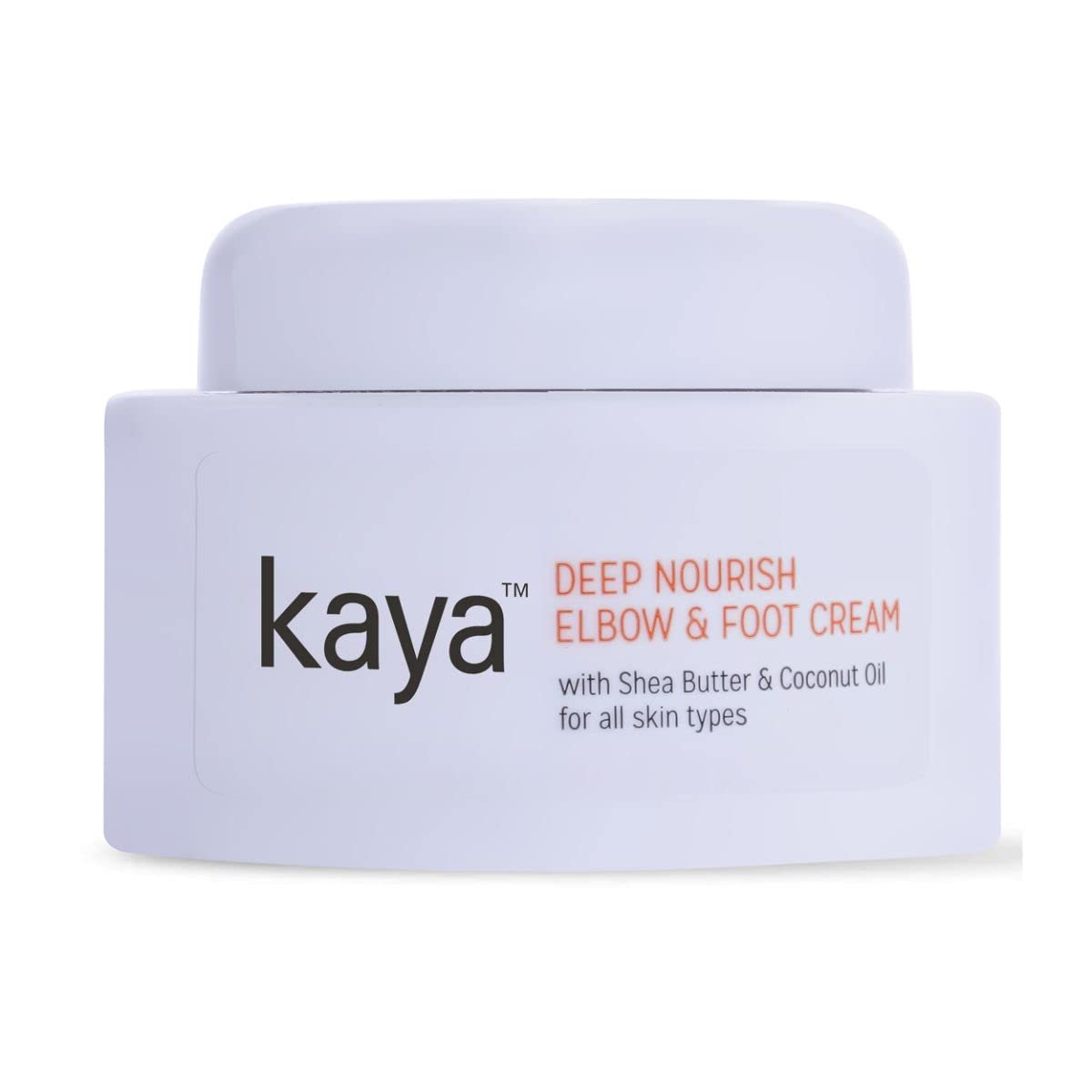Kaya Clinic Deep Nourishing Elbow & Foot Cream with Shea Butter & Coconut Oil - Moisturizing Treatment for Cracked Heels, Dry Skin - Suitable for All Skin Types (50ml) - Perfect for Night Care, Pedicures & Winter Skin Repair