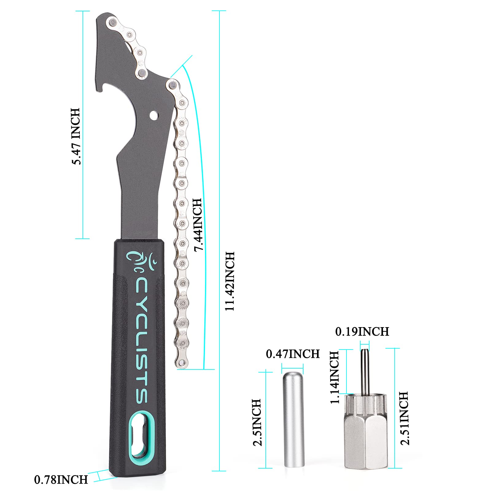 Bike Cassette Removal Tool Kit - Professional Bicycle Sprocket Removal Tools with Chain Whip & Lockring Tool - Compatible with Shimano HG Freewheel Cassette - Includes 5mm & 12mm Guide Pins - Perfect for Bike Maintenance, Repair & Drivetrain Upgrades