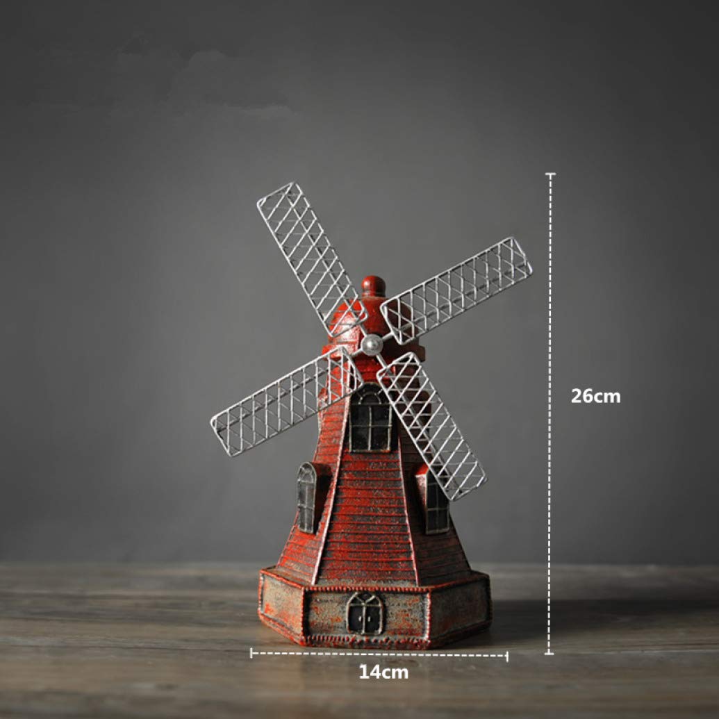 Vintage Resin Dutch Windmill Model Statue - Creative Birthday Gift, Piggy Bank, Desktop & Home Decor, Winnower Sculpture - Perfect for Farmhouse Decor, Office Desk, and Collectors Display