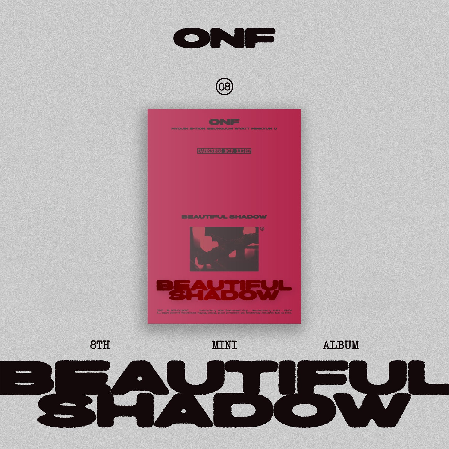 ONF 8th Mini Album 'Beautiful Shadow' – K-Pop Music CD with Photobook & Poster – Perfect for Fans, Collectors, and K-Pop Enthusiasts