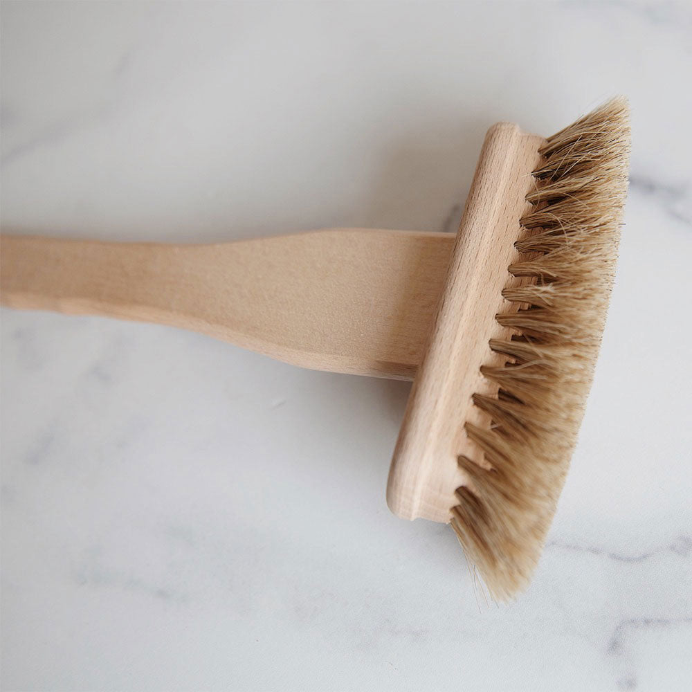 Natural Wooden Shower & Tub Cleaning Brush with Soft Bristles - Gentle Scrubbing for Bathroom, Kitchen, and Tile Surfaces - Perfect for Daily Cleaning & Stain Removal
