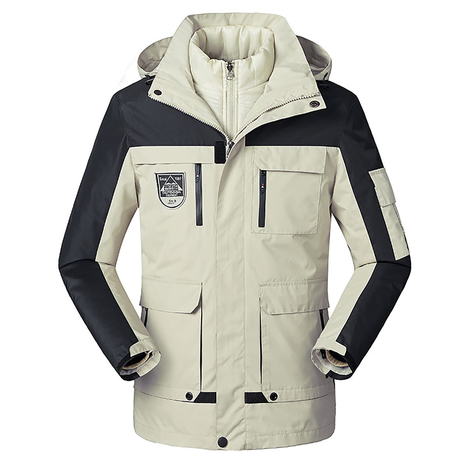 Waterproof 3-in-1 Detachable Snow Jacket for Women & Men - Winter Ski Suit, Outdoor Mountaineering Gear with Hood - Plus Size Available | Perfect for Skiing, Snowboarding & Cold Weather Adventures