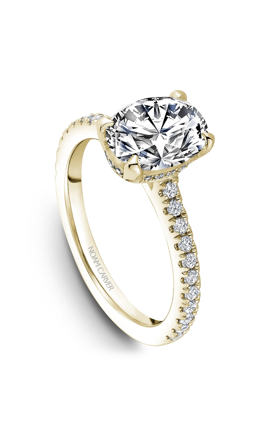 Noam Carver B502 02YA Bridal Engagement Ring - 14K White Gold Diamond Wedding Band for Women - Perfect for Proposals, Anniversaries & Romantic Occasions