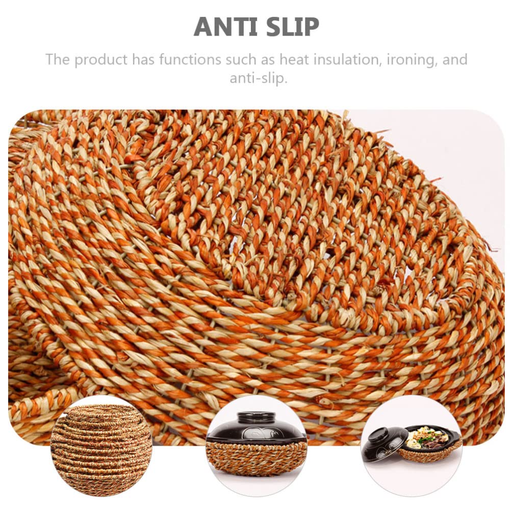 Cabilock 1pc Braided Water Hyacinth Placemat - Non-Slip Rattan Table Mat for Dining Table Decor, Casserole Pot Holder, Home & Kitchen Protection - Perfect for Dinner Parties, Daily Use & Heat-Resistant Serving