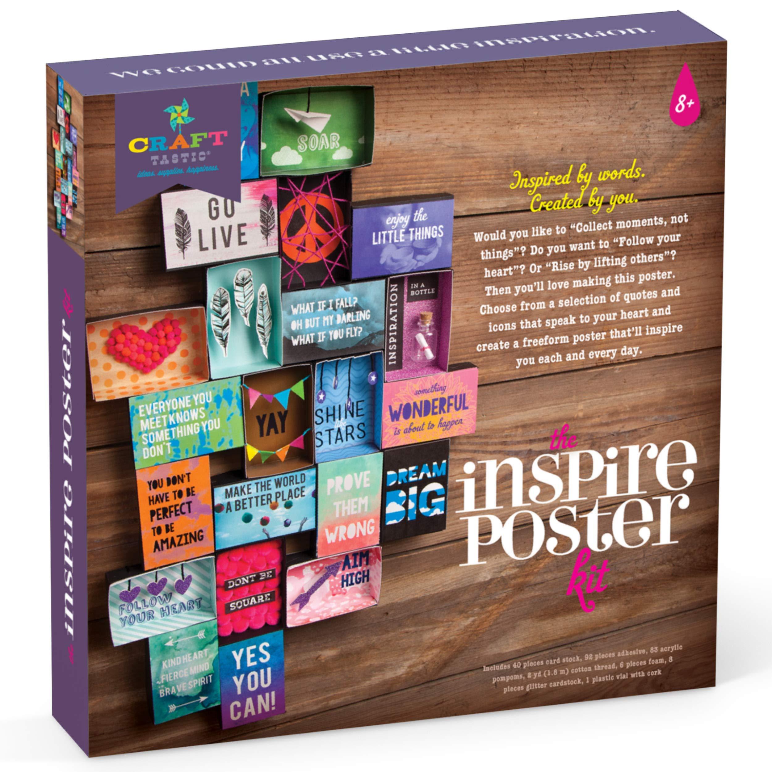 Craft-tastic Inspire Poster Kit - Create Unique DIY Posters for Kids' Art Projects & Home Decor