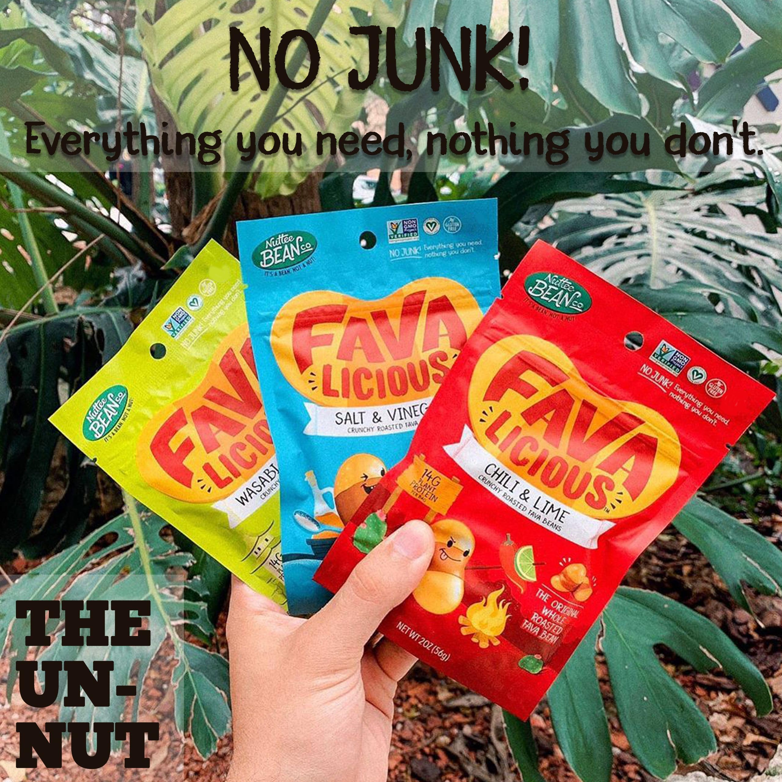 Nuttee Bean Favalicious Roasted Fava Bean Snacks - Vegan, Gluten-Free, Plant-Based Protein Snack - Healthy Crunchy Snacks for Adults & Kids - Variety Pack 2oz (12 Pack) - Perfect for Office, School, Travel & Movie Nights