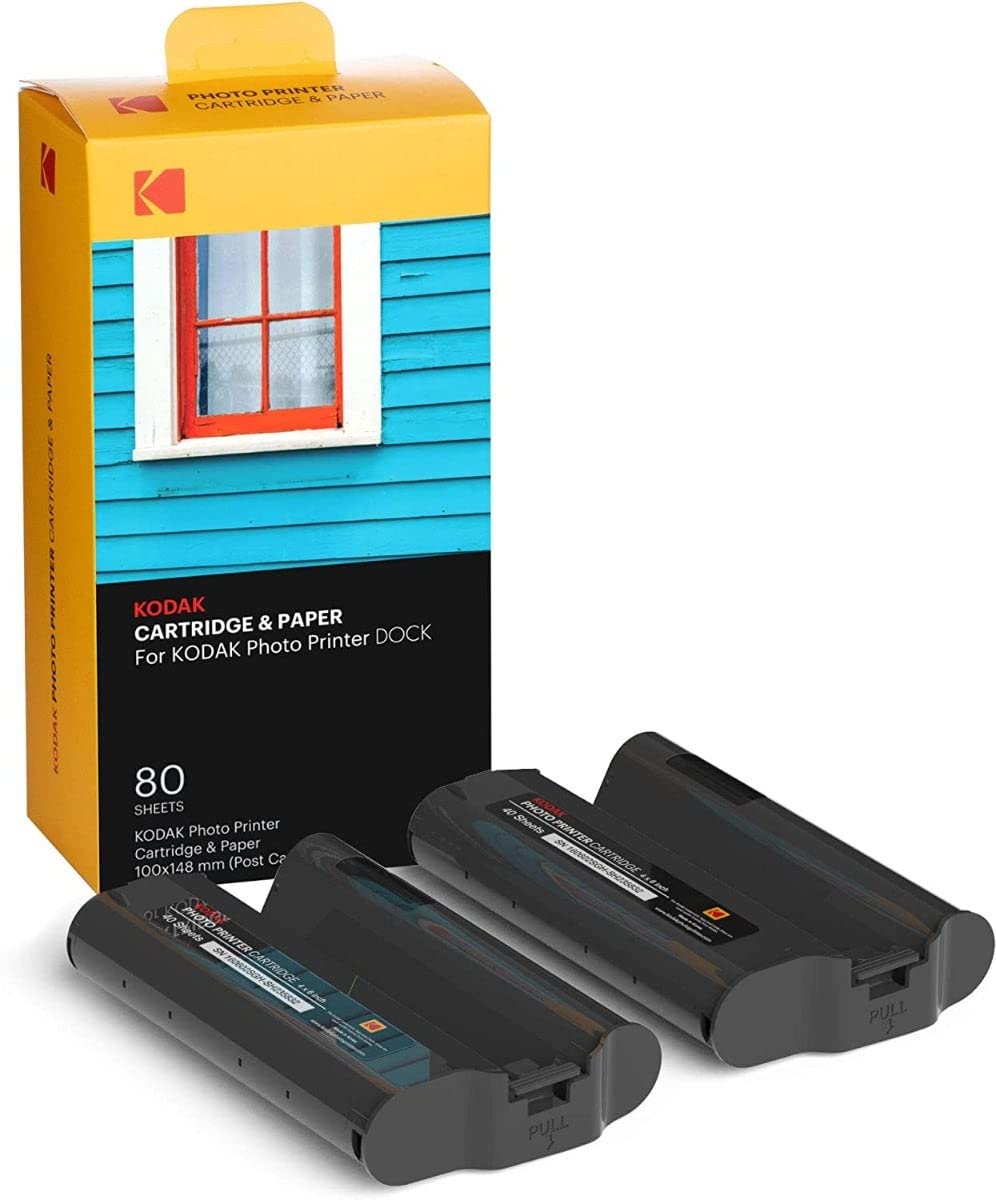 KODAK Dock Plus & Dock Photo Printer Cartridge PHC-80 - 80-Pack Ink Refill & Photo Paper for Instant Prints - Perfect for Home, Travel & Party Memories