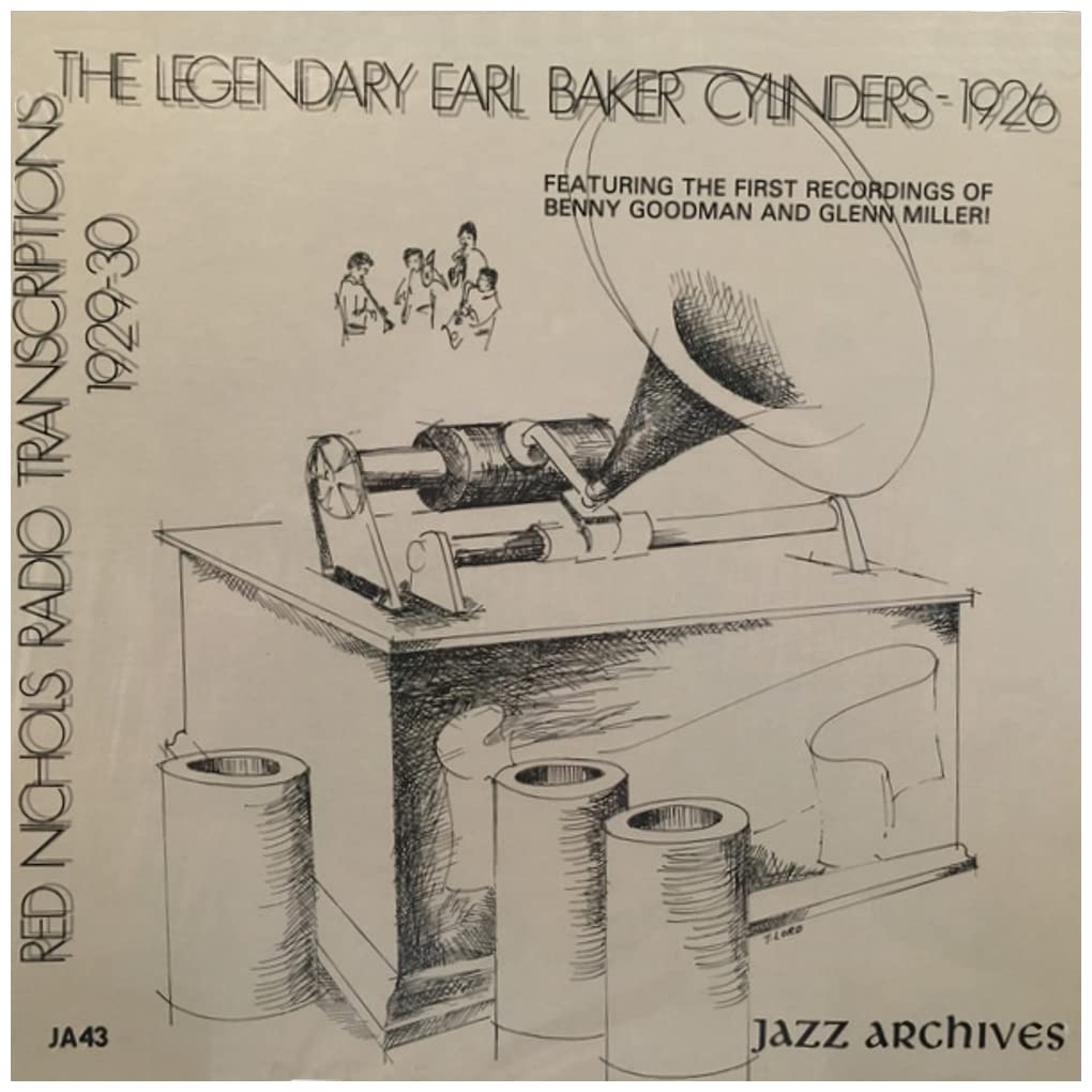 Vintage Legendary Earl Baker Cylinders 1926 & Red Nichols Radio Transcriptions 1929-30 - Rare Jazz Collectibles for Music Enthusiasts and Antique Radio Lovers