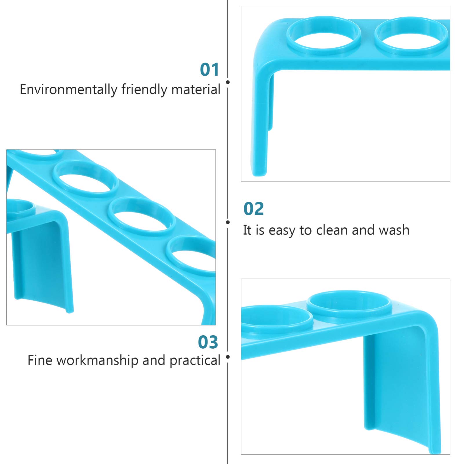 3pcs Plastic Test Tube Rack Holder - Durable Lab Tube Organizer for 10-30mm Tubes, Perfect for Science Experiments, Chemistry Labs & DIY Projects | Compact Storage Solution for Test Tubes, Vials & Small Bottles