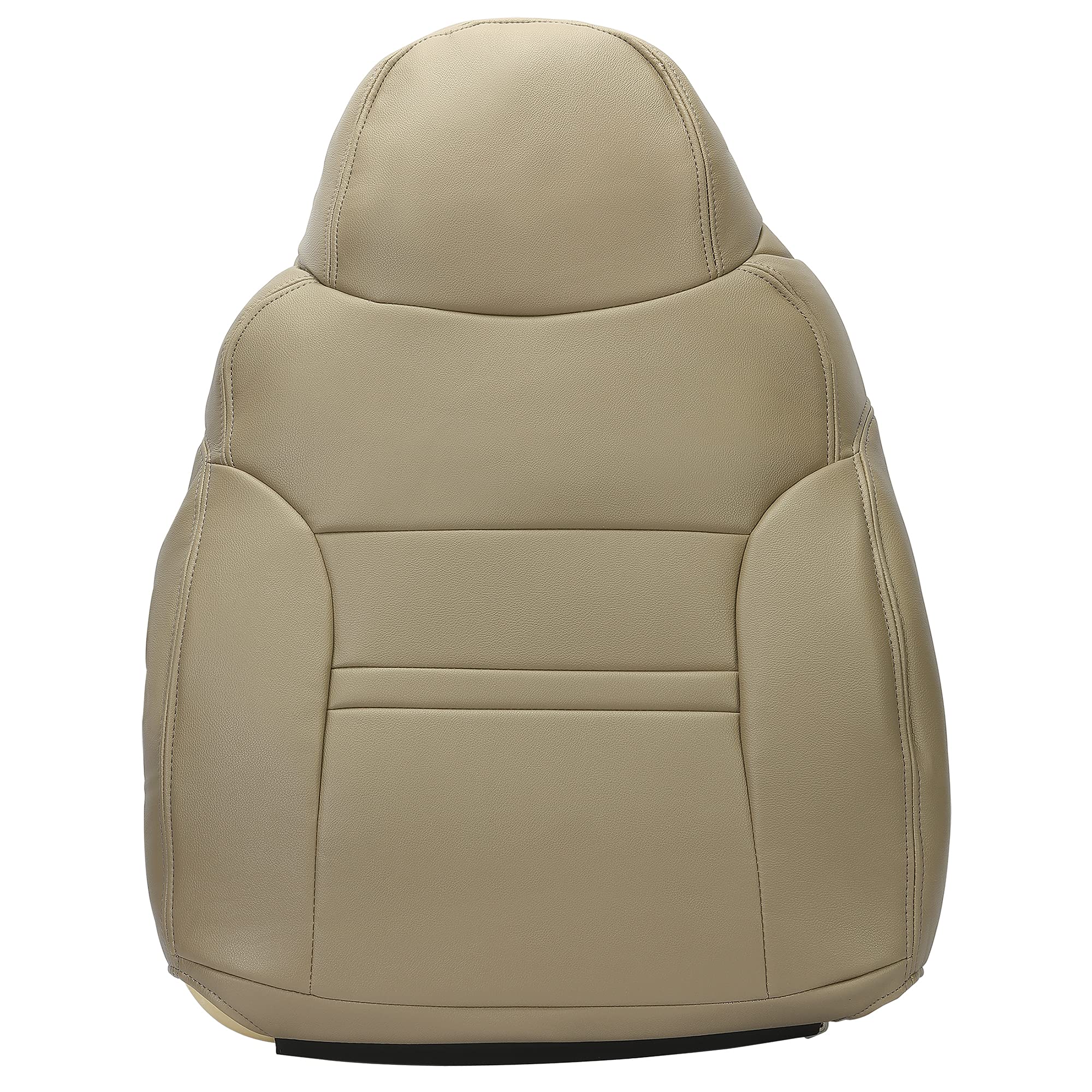 ECOTRIC Tan Synthetic Leather Seat Covers for 2000-2001 Ford Excursion Limited & XLT Models - Driver Bottom & Top Cover + Passenger Top Cover | Durable Protection & Comfort Upgrade for Trucks & SUVs