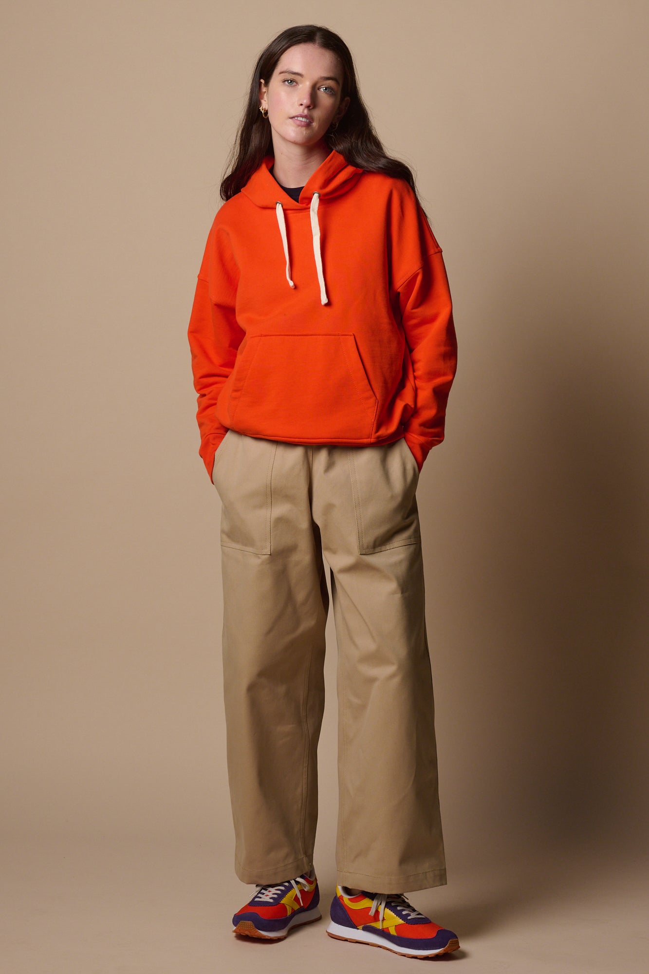 Women's Hooded Sweatshirt - Flame Red Pullover | Soft Fleece Zip Up Hoodie for Casual Wear, Gym & Outdoor Activities