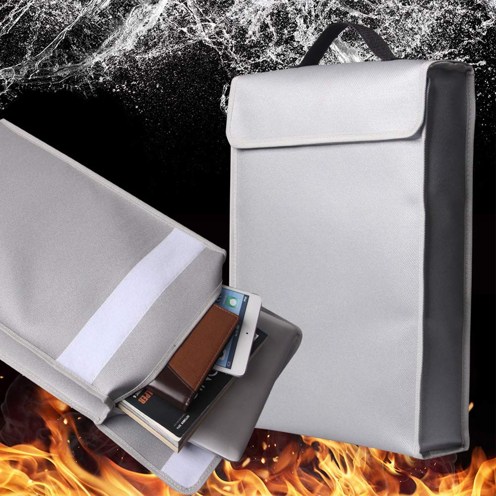 Waterproof Fireproof Document Bag - A4 Fire Resistant Waterproof Pouch for Files, Passports, Money - Ideal for Travel, Office, Emergency Protection & Storage