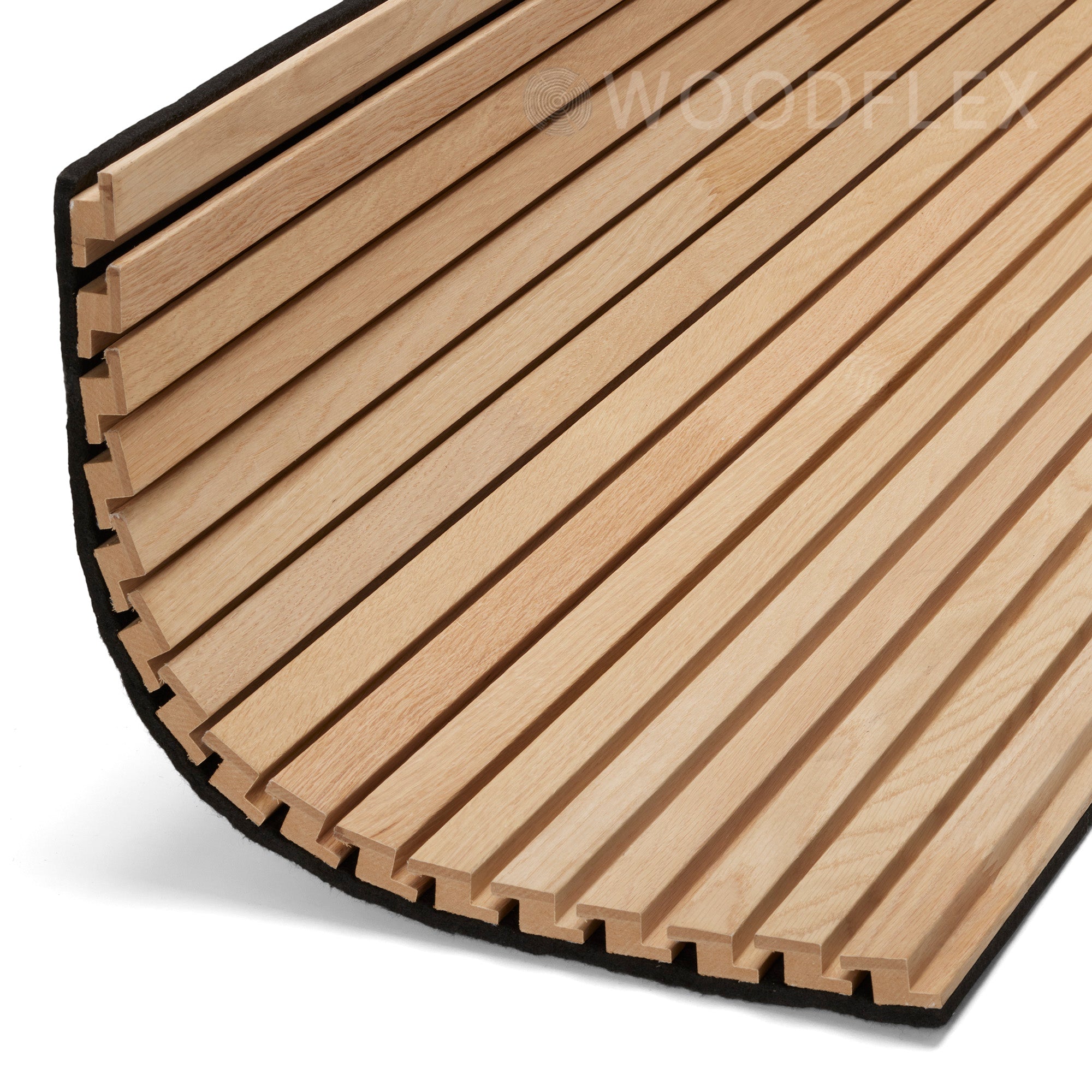 Premium WOODFLEX Z-Style Acoustic Wood Slat Panel - 3-Sided Full Wrap Oak Veneer - 2700mm x 600mm - Soundproof Wall Panels for Home Theater, Office & Recording Studio
