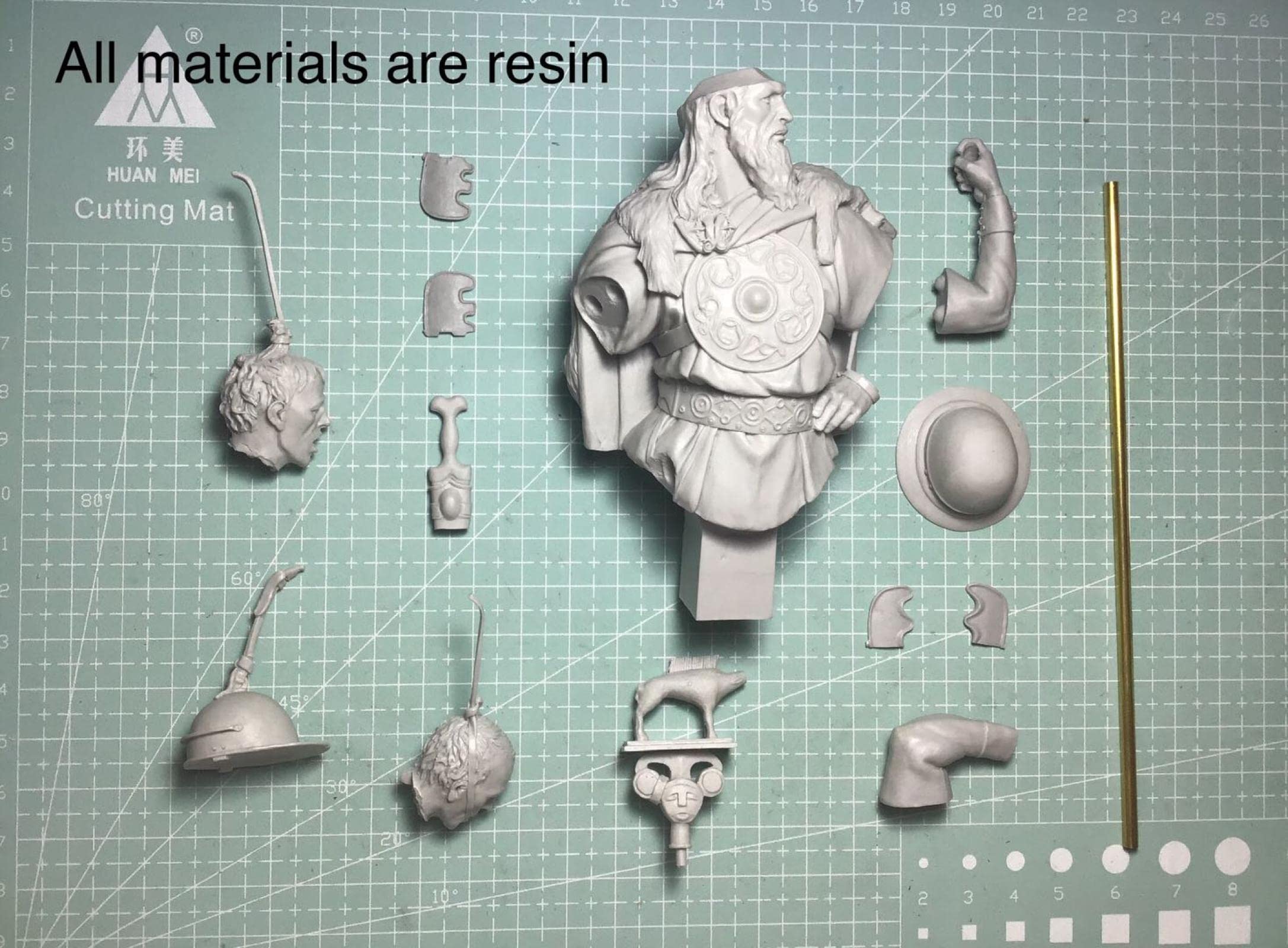 1/12 Scale Ancient Military Commander Bust Resin Figure - Unassembled & Unpainted Soldier Model Kit (3-Piece Set) | Perfect for Wargaming, Diorama Building, and Historical Collectors - Vl2-91 Goodmoel