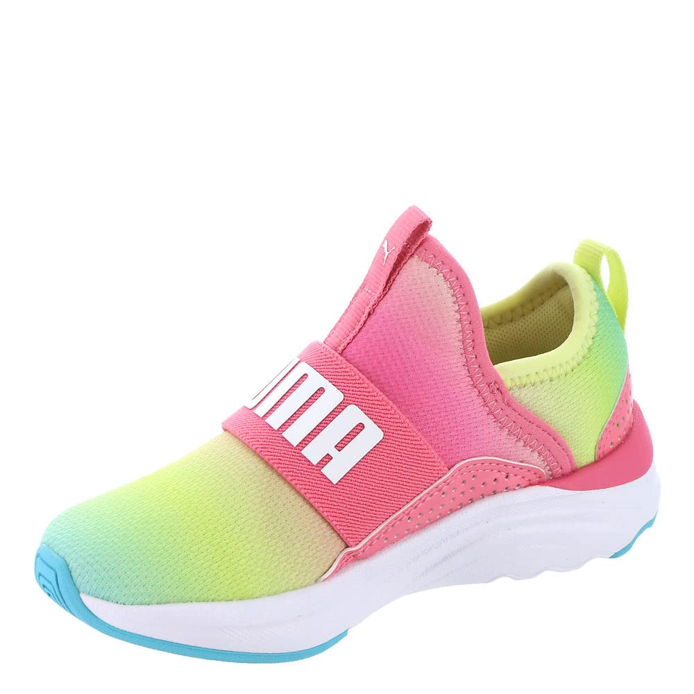 PUMA Soft Sophia Slip-On Ombre Sneakers for Little Girls - Comfortable Kids Casual Shoes for School, Play & Everyday Wear
