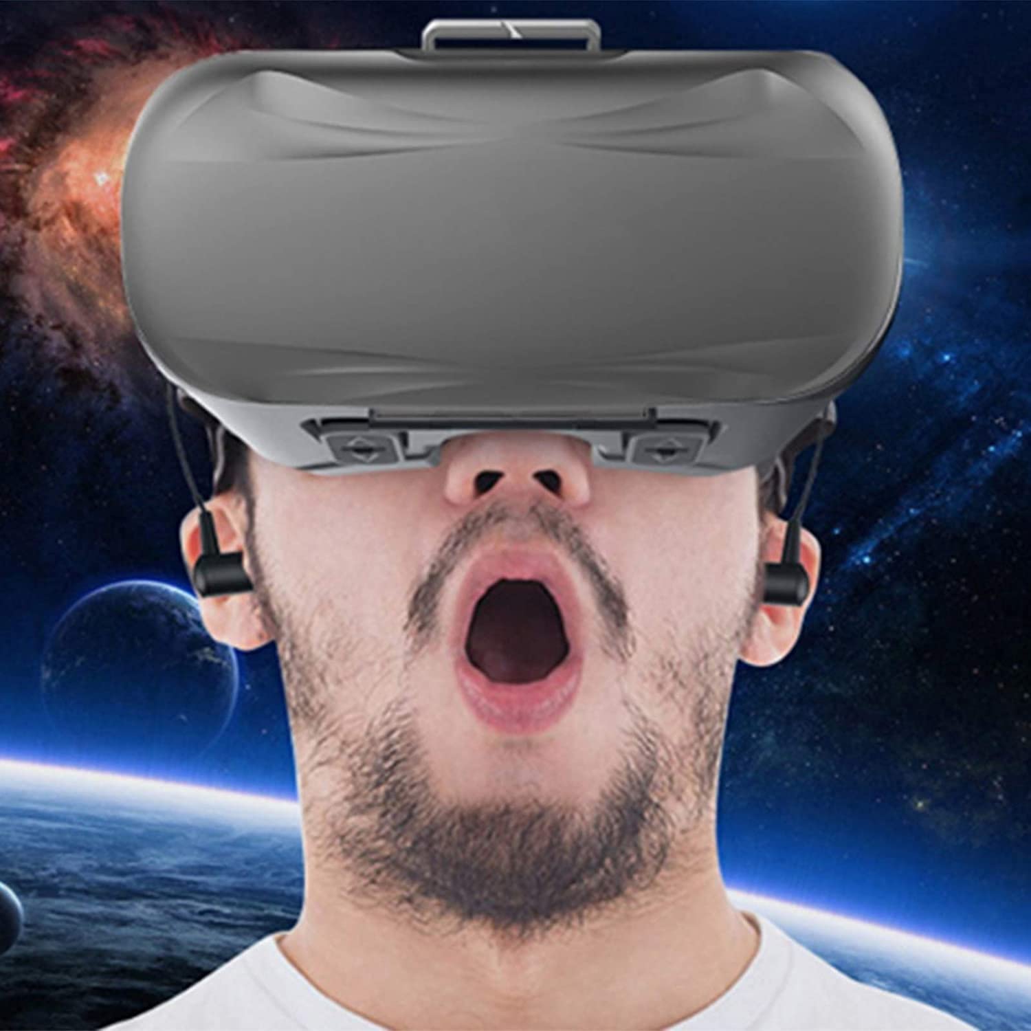 SMSOM VR Headset, Virtual Reality Goggles for 4D Movies & Video Games - Universal VR Glasses Compatible with Smartphones 4.5