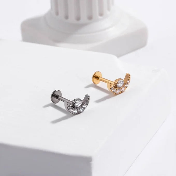 16G Titanium Cartilage Lip Stud Piercing Jewelry - Hypoallergenic Push Pin Earrings for Tragus, Helix, or Nose Piercing - Perfect for Everyday Wear or Special Occasions