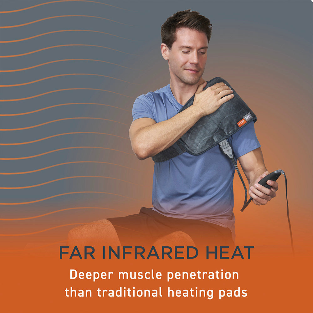 PureRelief Pro Far Infrared Universal Heat Wrap for Back, Neck & Shoulder Pain Relief - Soothing Therapy for Muscle Aches, Arthritis & Joint Pain - Perfect for Home, Office & Travel Use