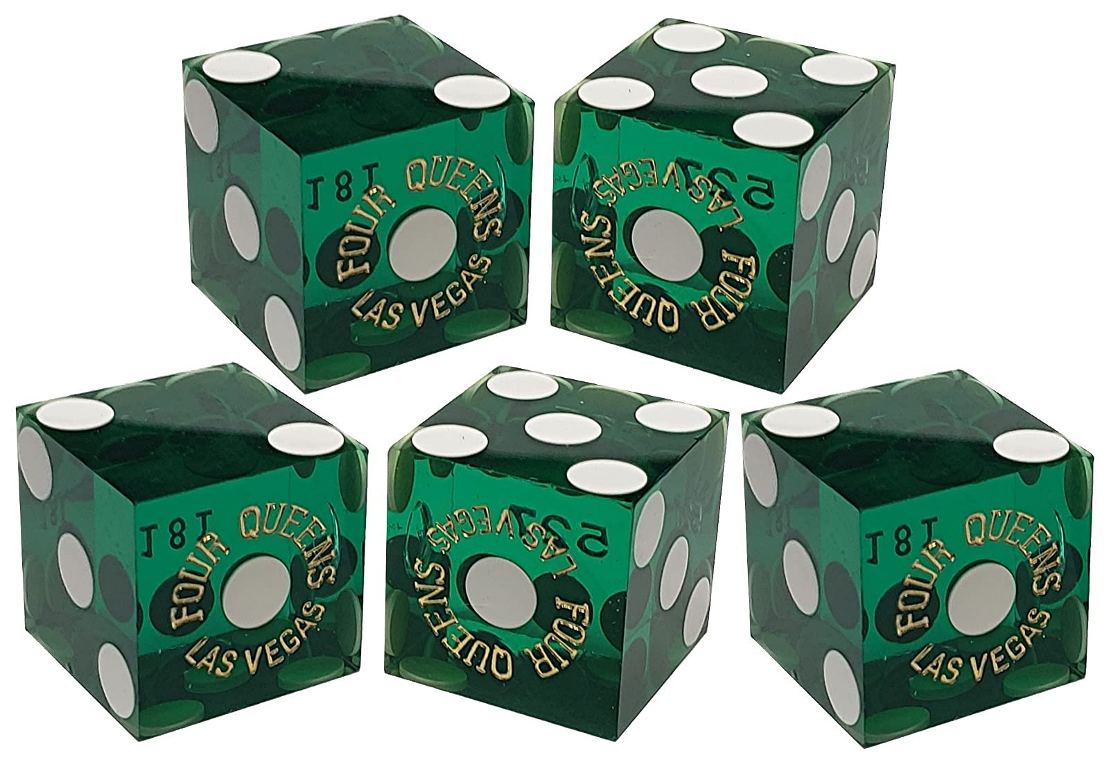 Authentic Las Vegas Casino Craps Dice Set - 5pc 19mm for Table Games & Collectors