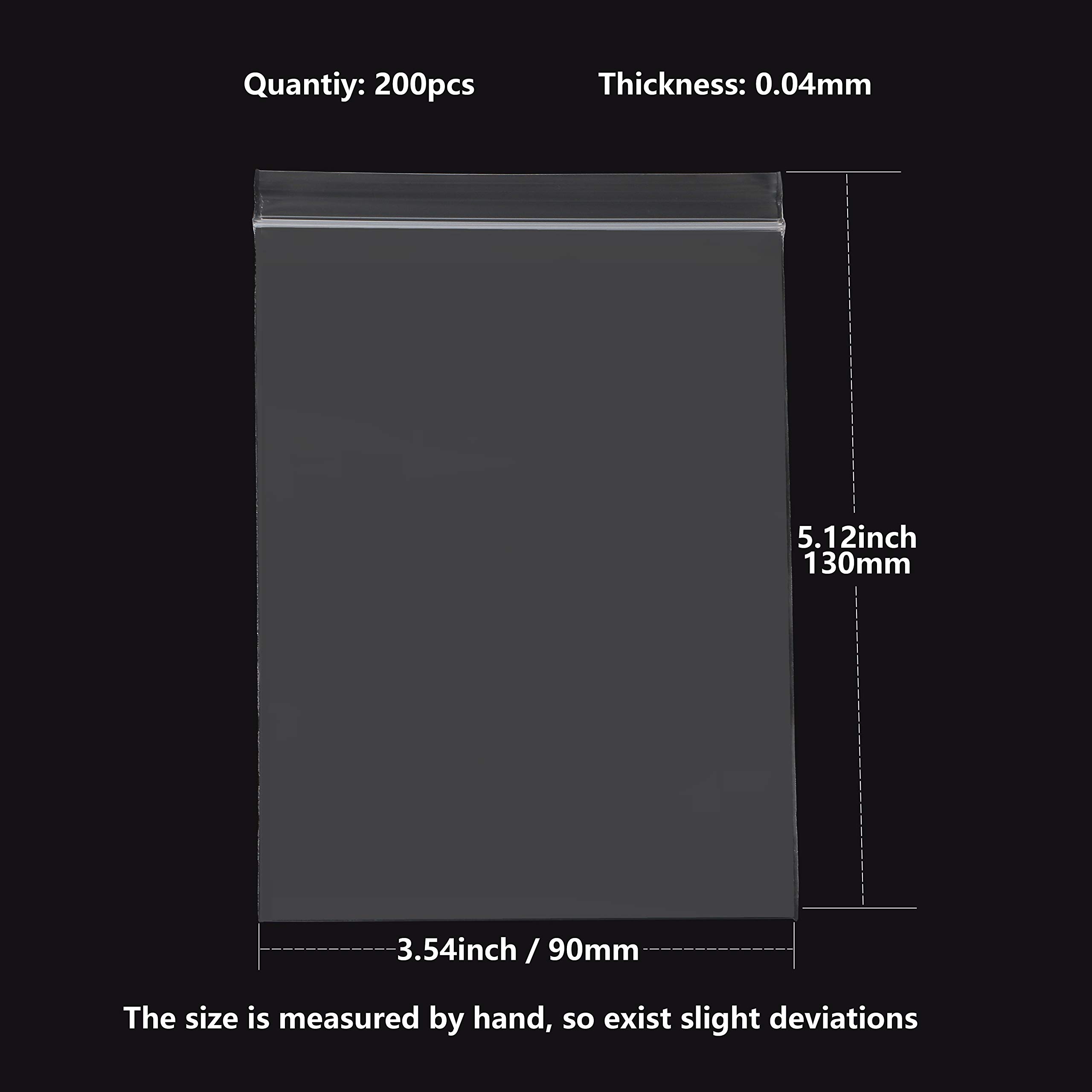 200Pcs Small Resealable Plastic Bags 3.5