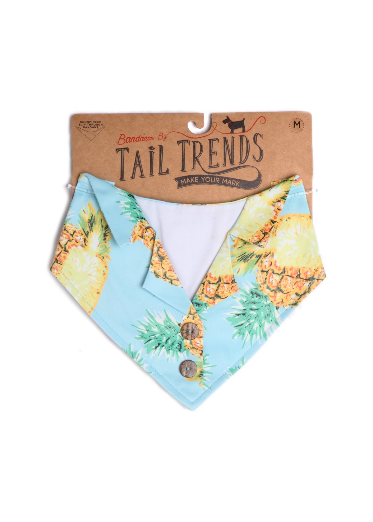 Blue Pineapple Hawaiian Dog Bandana - Formal Pet Bandana for Medium to Large Dogs - Perfect for Vacation, Beach Outings & Special Occasions