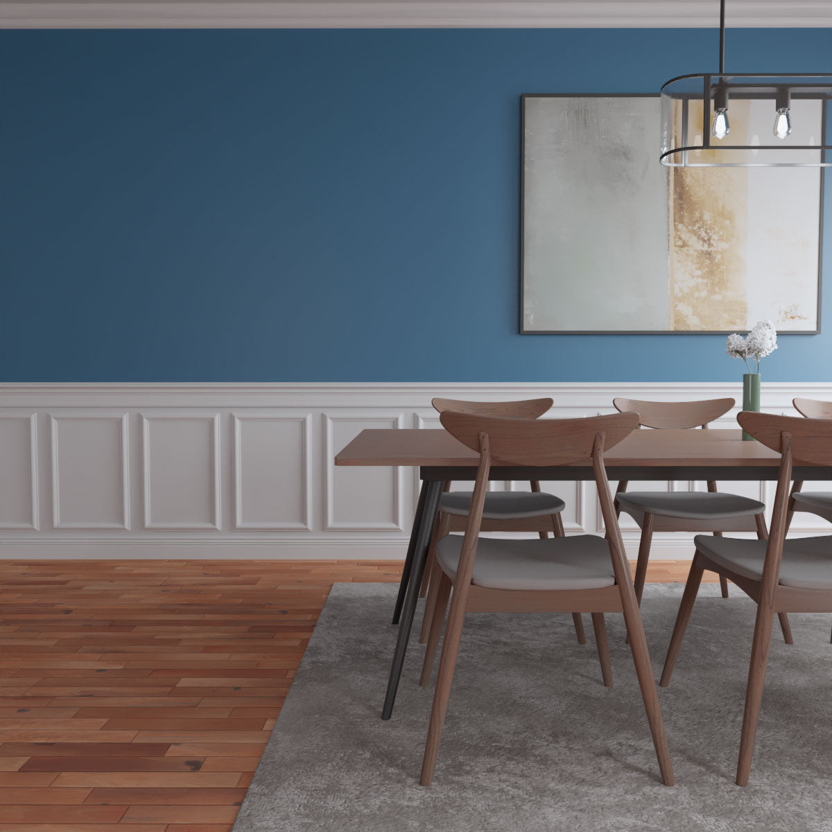 Ashford Traditional Wainscot Paneling Kit - 94.5 Inch Long Premium Wood Wall Paneling for Home & Office Decor | Easy DIY Installation for Living Room, Dining Room & Bedroom