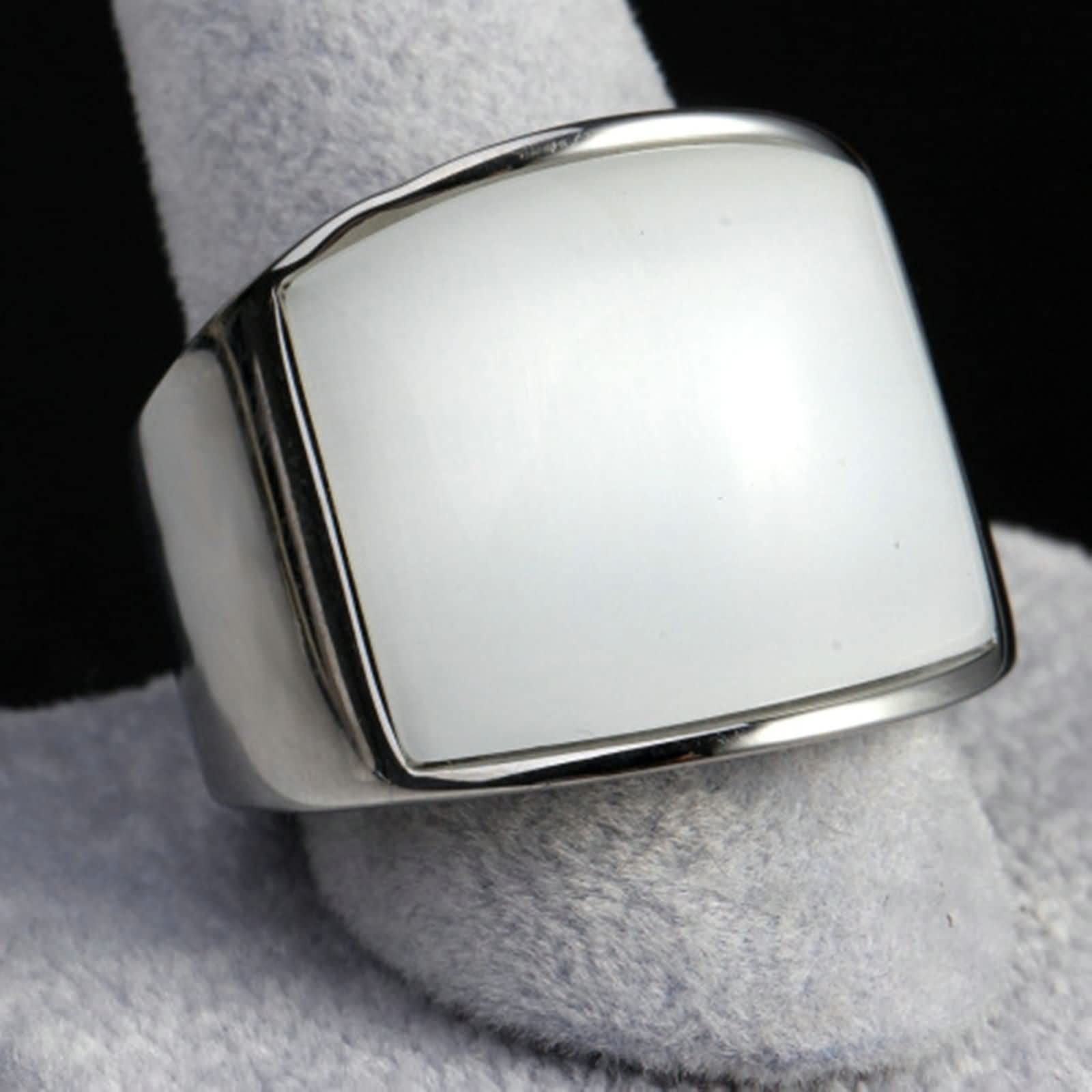 Gothic Men's Rings with Cat Eye Stone - Stainless Steel for Goth Style & Fashion
