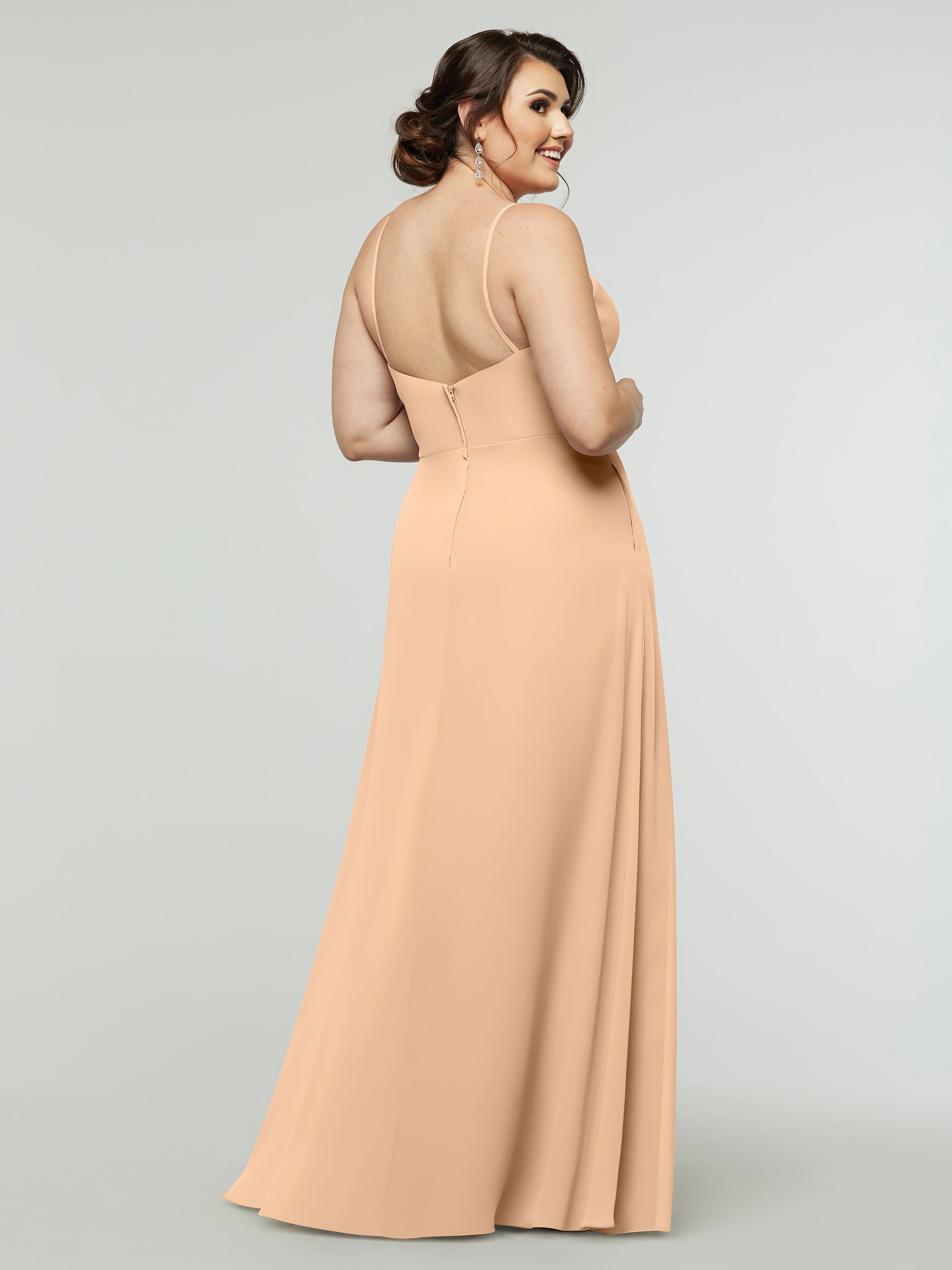 Elegant 80182 Chiffon A-Line Bridesmaid Dress with V-Neck & Spaghetti Straps - Perfect for Weddings, Formal Events & Special Occasions