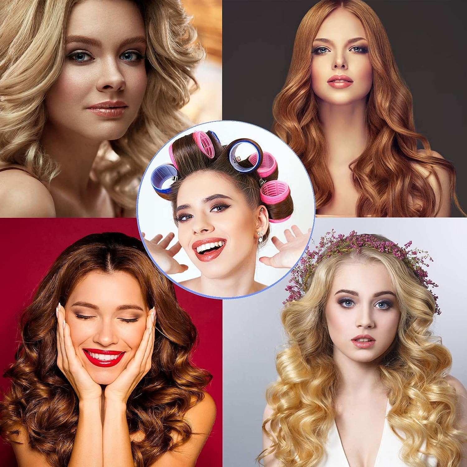 APOEM 6PCS Self-Grip Hair Rollers for Curling - Soft Touch Rollers for Long, Medium & Short Hair (3 X 6 CM) | Perfect for Home Styling, Salon Looks & Travel | SVR004