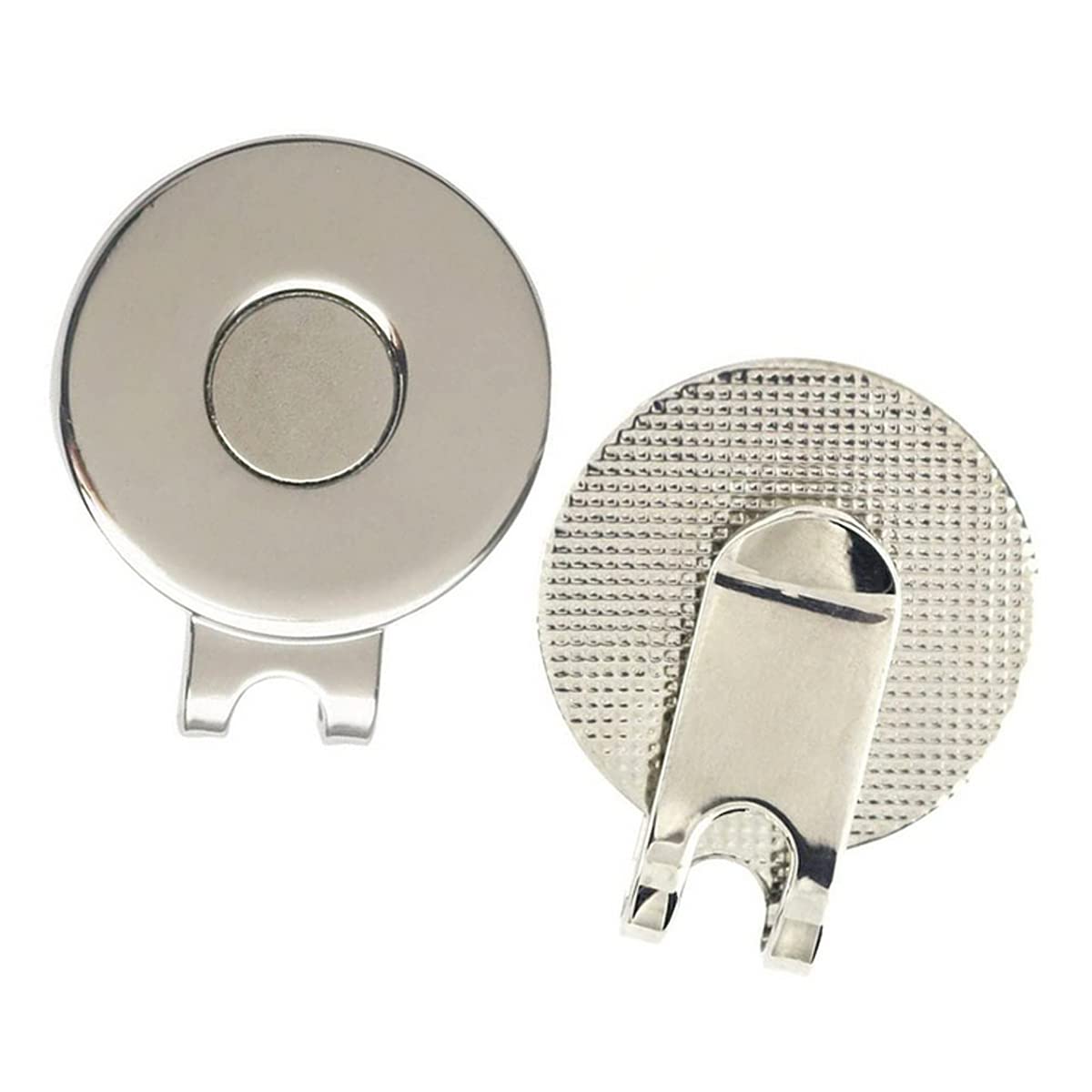 2 Pack Magnetic Golf Hat Clip & Ball Marker - Silver | Durable Golf Accessories for Men & Women | Perfect for Golf Hats, Visors & Caps During Play