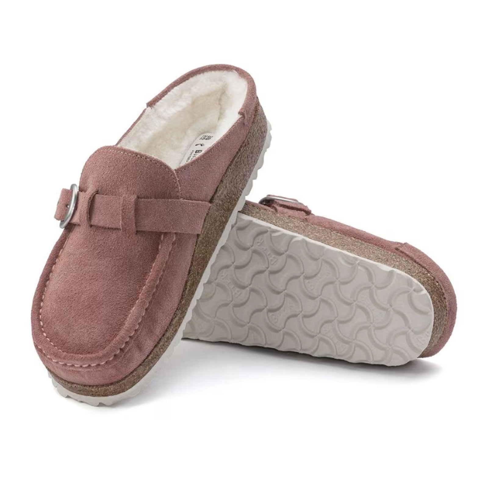 Birkenstock Buckley Narrow Clog for Women - Pink Clay Suede with Natural Shearling Lining | Comfortable Slip-On Clogs for Home, Office & Casual Wear