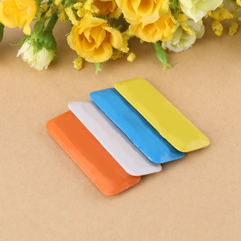 4-Piece Multi-Color Wax Tailor's Chalk Set - White, Yellow, Orange & Blue Fabric Marking Pencils with Storage Box - Perfect for Sewing, Dressmaking, DIY Garments & Fabric Crafts