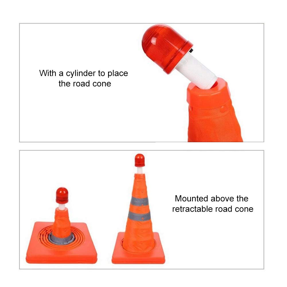 Dioche LED Warning Light for Traffic Cones - Flashing Strobe Beacon Safety Light for Collapsible Cones, Cars, Emergency Vehicles | Perfect for Road Work, Parking, Camping & Emergency Situations