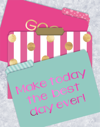 Best Day Ever File Folders - Premium Letter Size Hanging File Folders for Office & Home Organization - Perfect for Document Storage, Filing Cabinets & Desk Organization