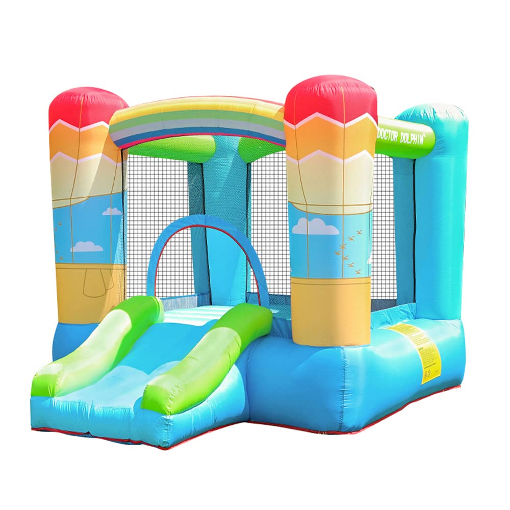 Best Doctor Dolphin Inflatable Bounce House for Kids - Indoor/Outdoor Bouncy Castle with Blower, Hot Air Balloon Theme Bouncer for Birthday Parties, Backyard Fun & Summer Playdates