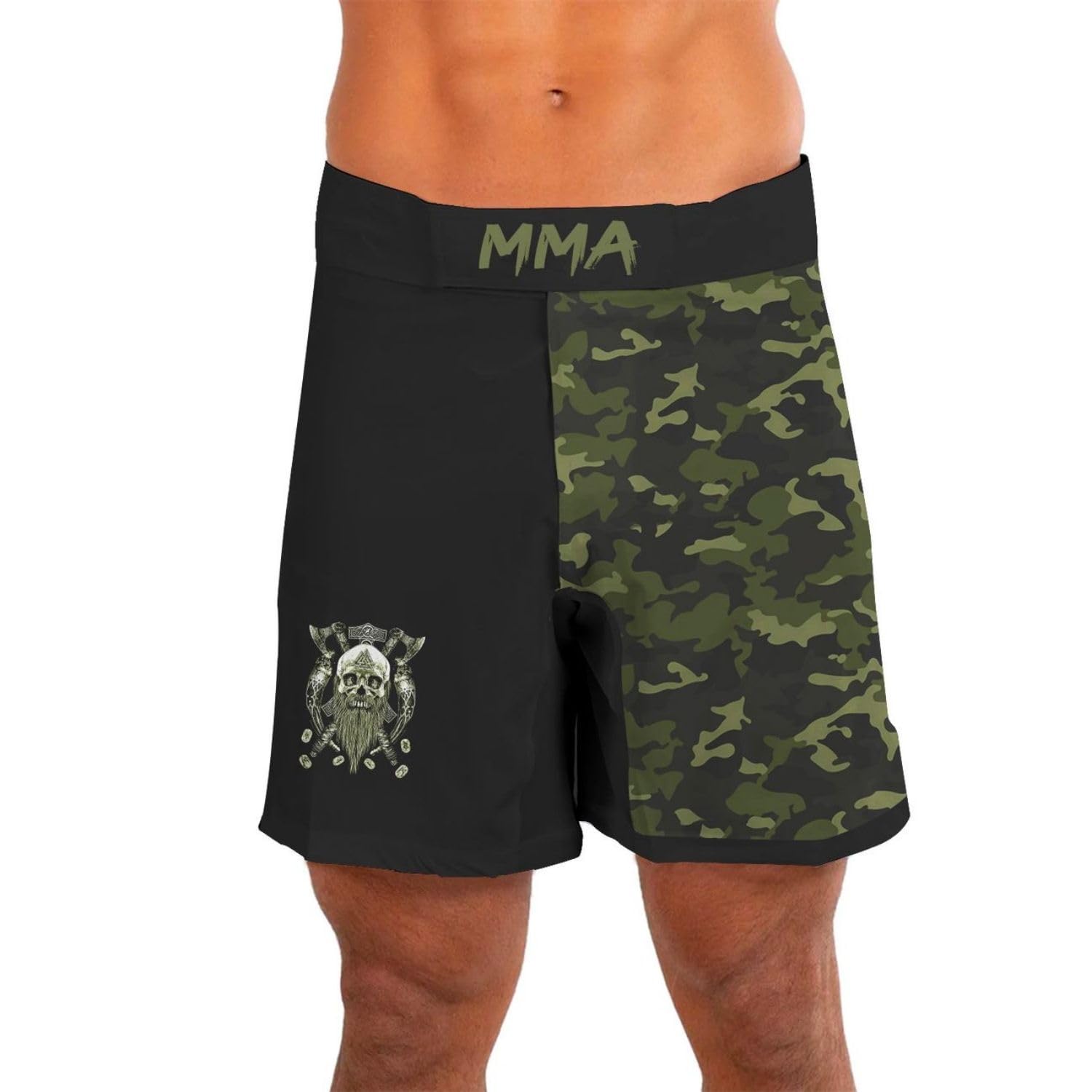 3D Viking Tattoo MMA Shorts for Men - Soft Compression Workout & Fight Shorts - Breathable & Stretchable - Perfect for Training, MMA, Gym & Birthday Gifts