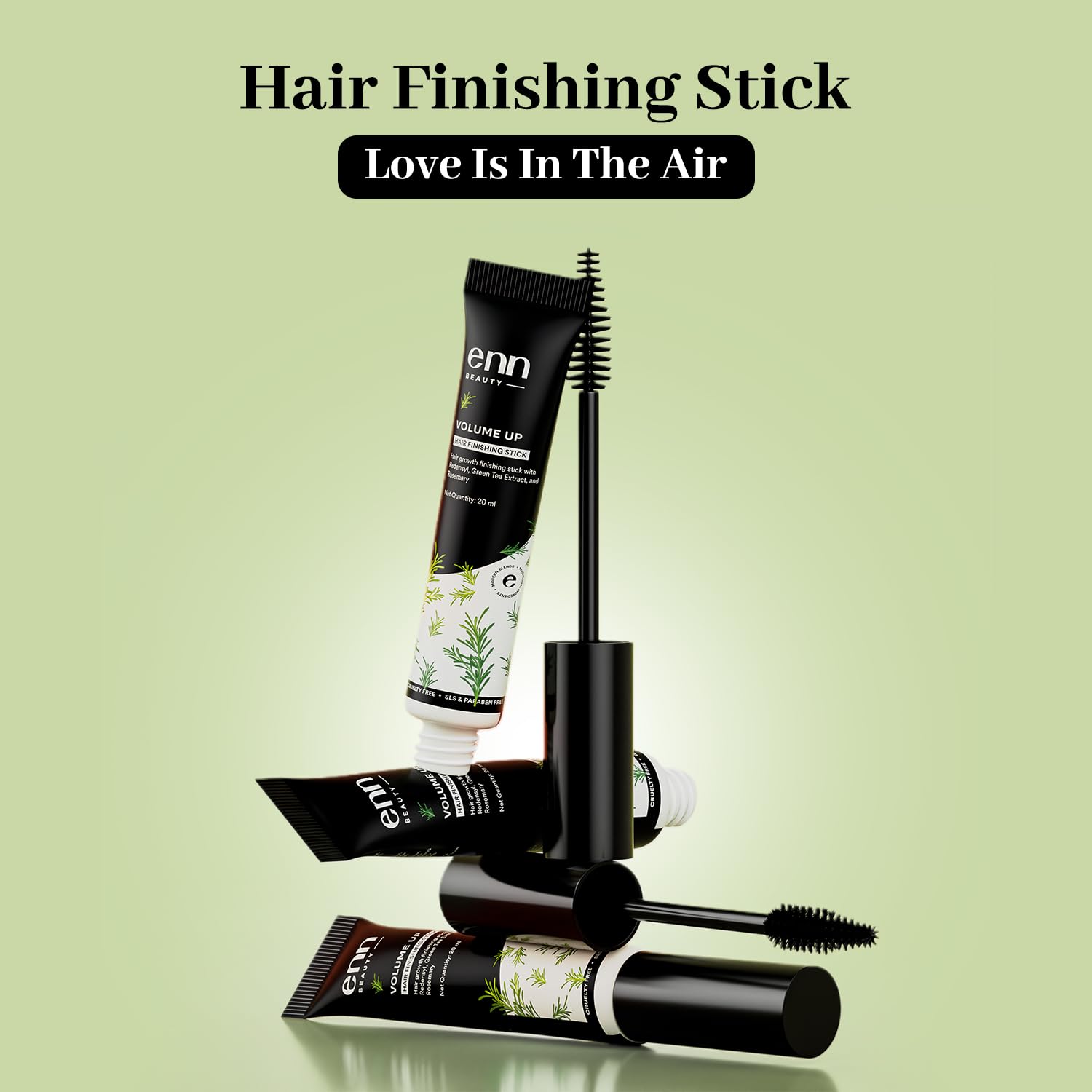 ENN Volume Up Hair Finishing Stick for Frizzy Hair - Anti Frizz Baby Hair Styler with Redensyl, Green Tea & Rosemary Extract for Hair Growth | Non-Sticky, Non-Greasy Formula | 20ml Travel Size | Perfect for Flyaways, Baby Hairs & Styling on the Go