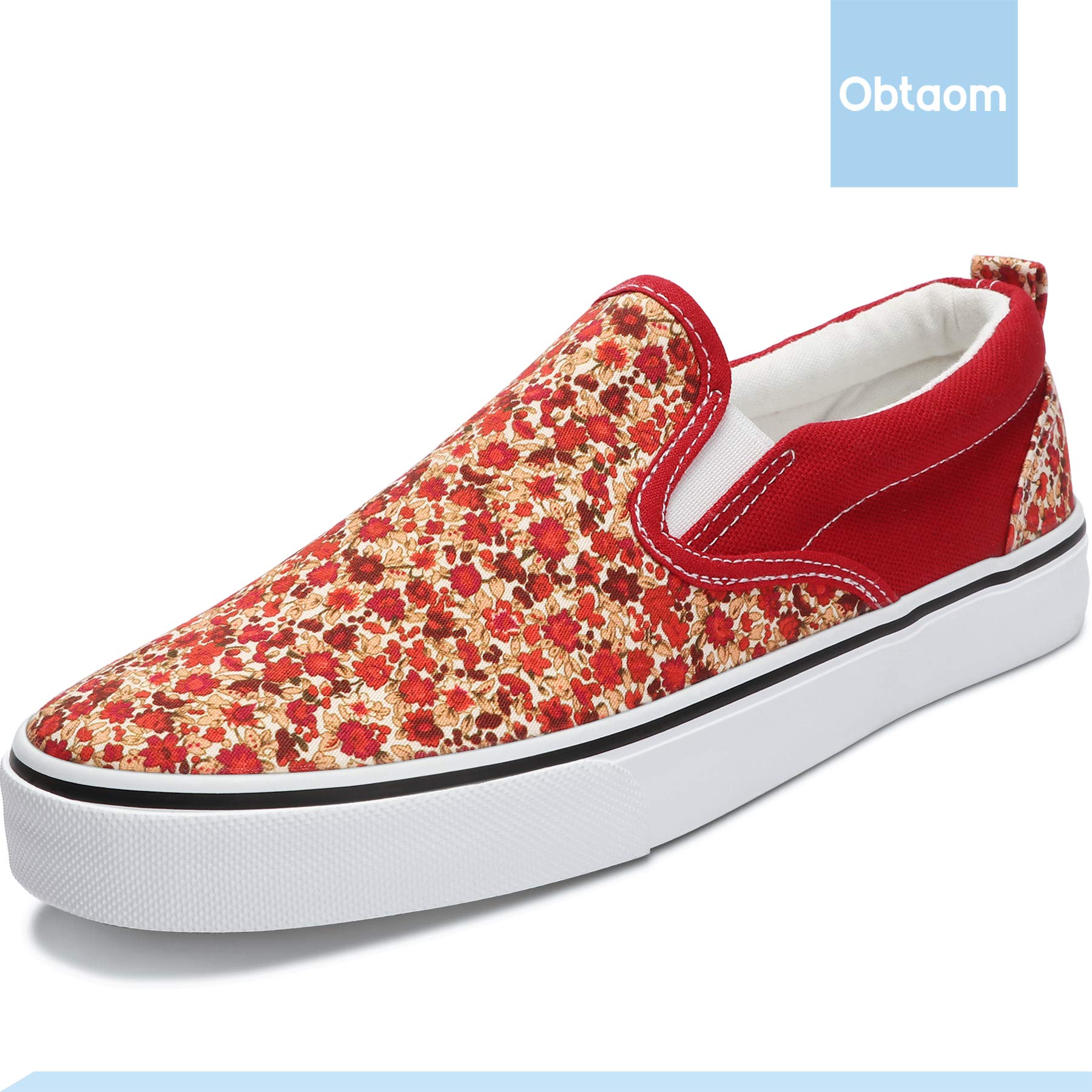 Obtaom Women's White Sneakers & Black Slip-On Shoes - Low Top Canvas Loafers for Casual Wear, Walking & Everyday Comfort