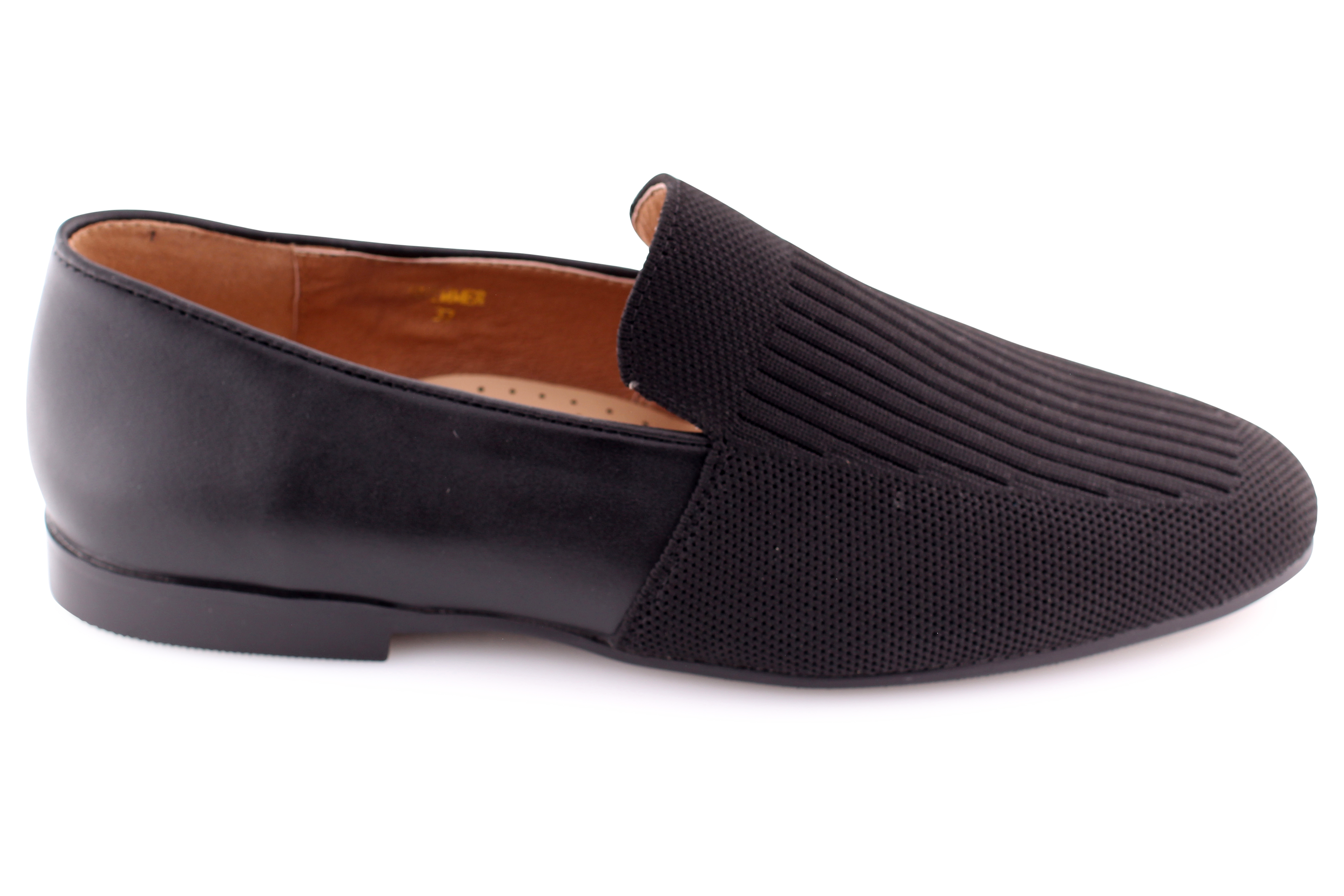 Black Leather/Knit