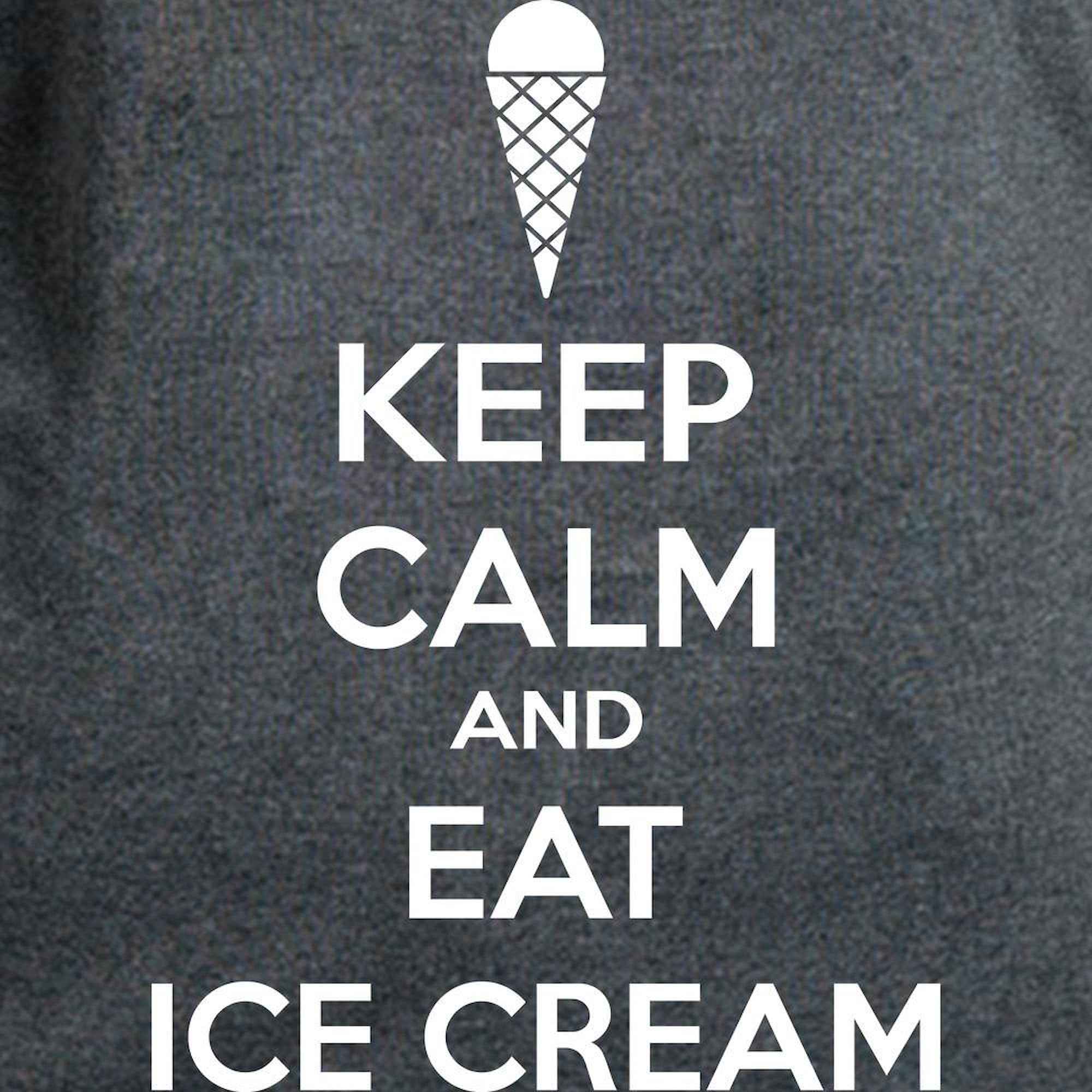 Keep Calm and Eat Ice Cream Women's Dark Cotton T-Shirt - Comfortable Casual Tee for Summer Outings, Ice Cream Dates & Relaxing at Home