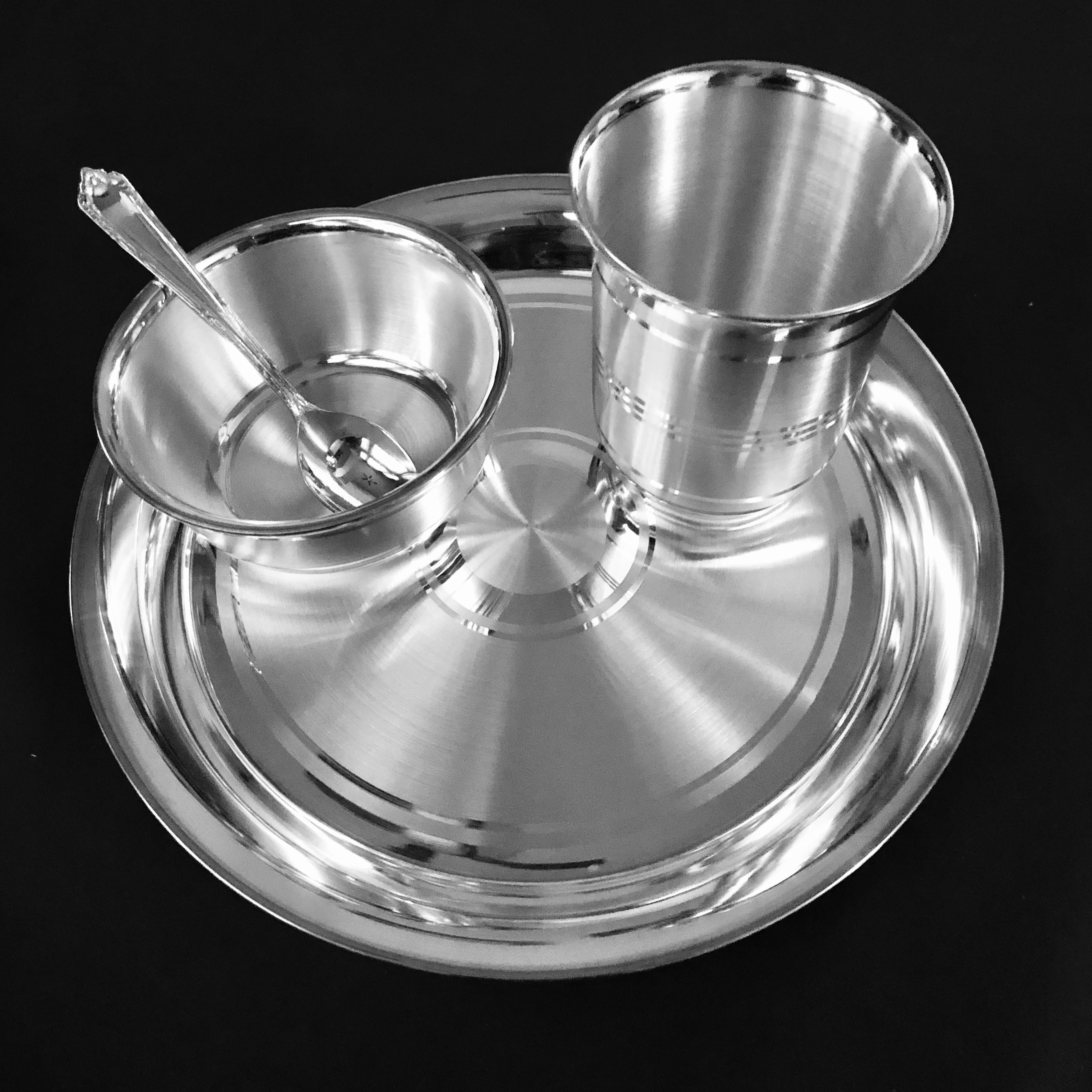 925 Sterling Silver Dinner Set - Elegant 4-Piece Cutlery Set (Knife, Fork, Spoon, Teaspoon) - Perfect for Fine Dining, Wedding Gifts & Special Occasions