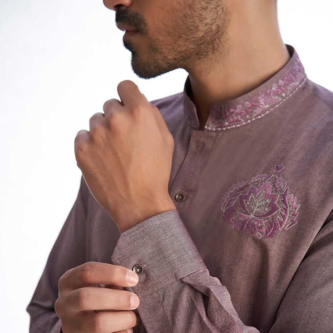 AI Eid Mauve Dress - Elegant & Stylish Women's Party Wear for Eid Celebrations, Weddings & Special Occasions