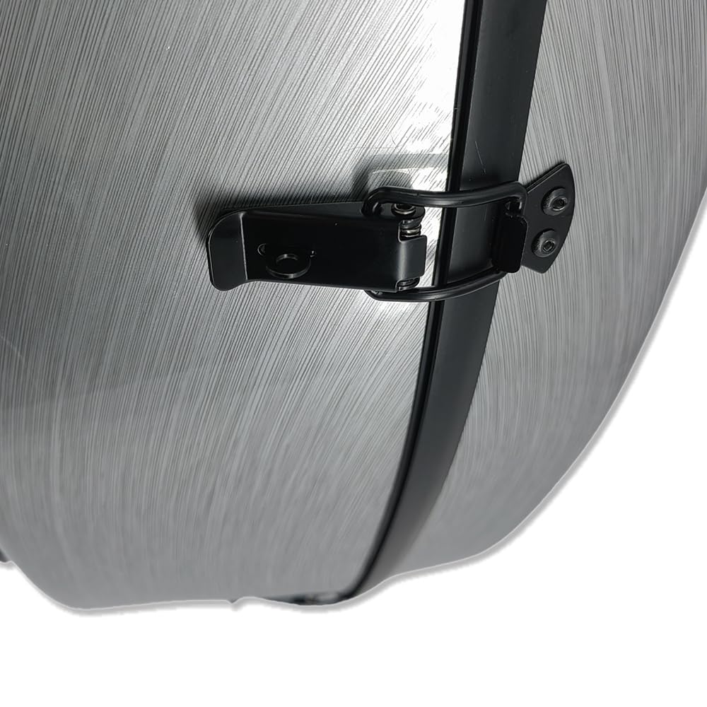 Premium Carbon Fiber Hard Cello Case for Adults - 1/2 Size with 2 Bow Holders, Reinforced Handle, Back Straps & Wheels - Ultra Lightweight & Durable Cello Box for Travel, Performances & Storage