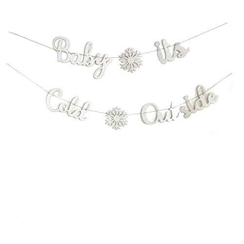 Silver Snowflake Winter Wonderland Banner - Frozen Theme Christmas & Birthday Party Decorations for Baby Showers, Holiday Celebrations & Winter Events