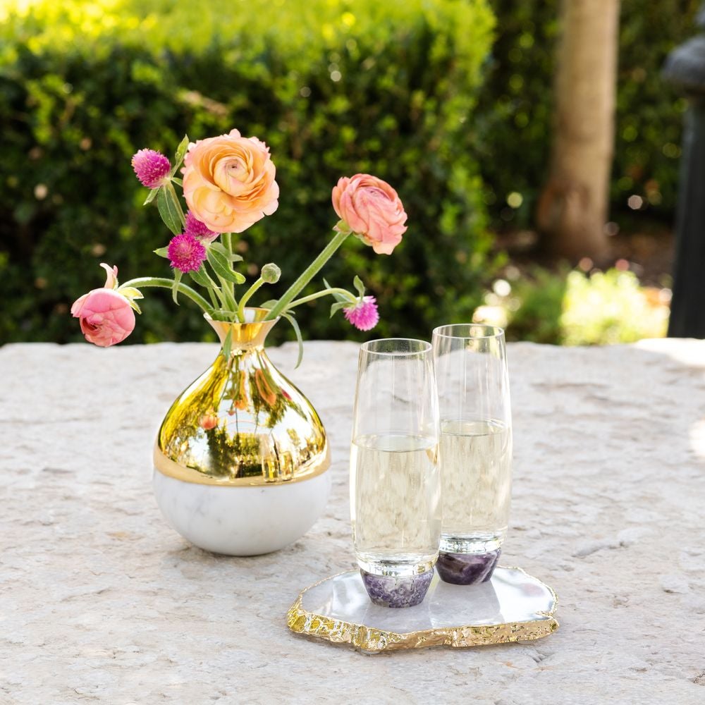 Kivita Crystal Coasters Set of 2 - Elegant Drink Coasters for Wine Glasses, Coffee Cups & Home Decor - Perfect for Dining Table, Bar & Kitchen Use