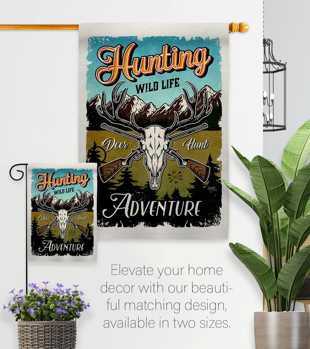 Wildlife Adventure Garden Flag Set - Double-Sided Outdoor Decor with Deer, Bear & Wolf Designs - Made in USA - Perfect for Yard, Farmhouse & Nature-Themed Home Decor