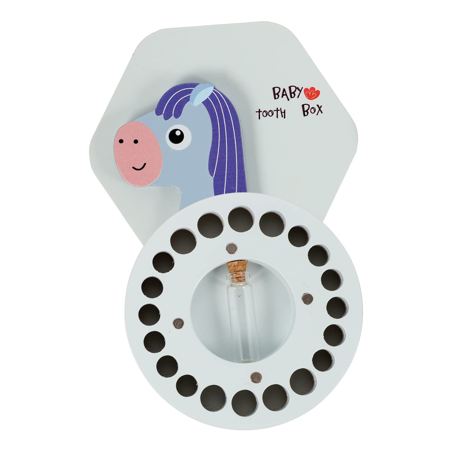 UPKOCH 2-Piece Baby Teeth Keepsake Box with Fetal Hair Storage - Blue Wooden Memory Box for Newborn First Tooth & Hair Mementos | Perfect Baby Shower Gift & Childhood Memorabilia Organizer