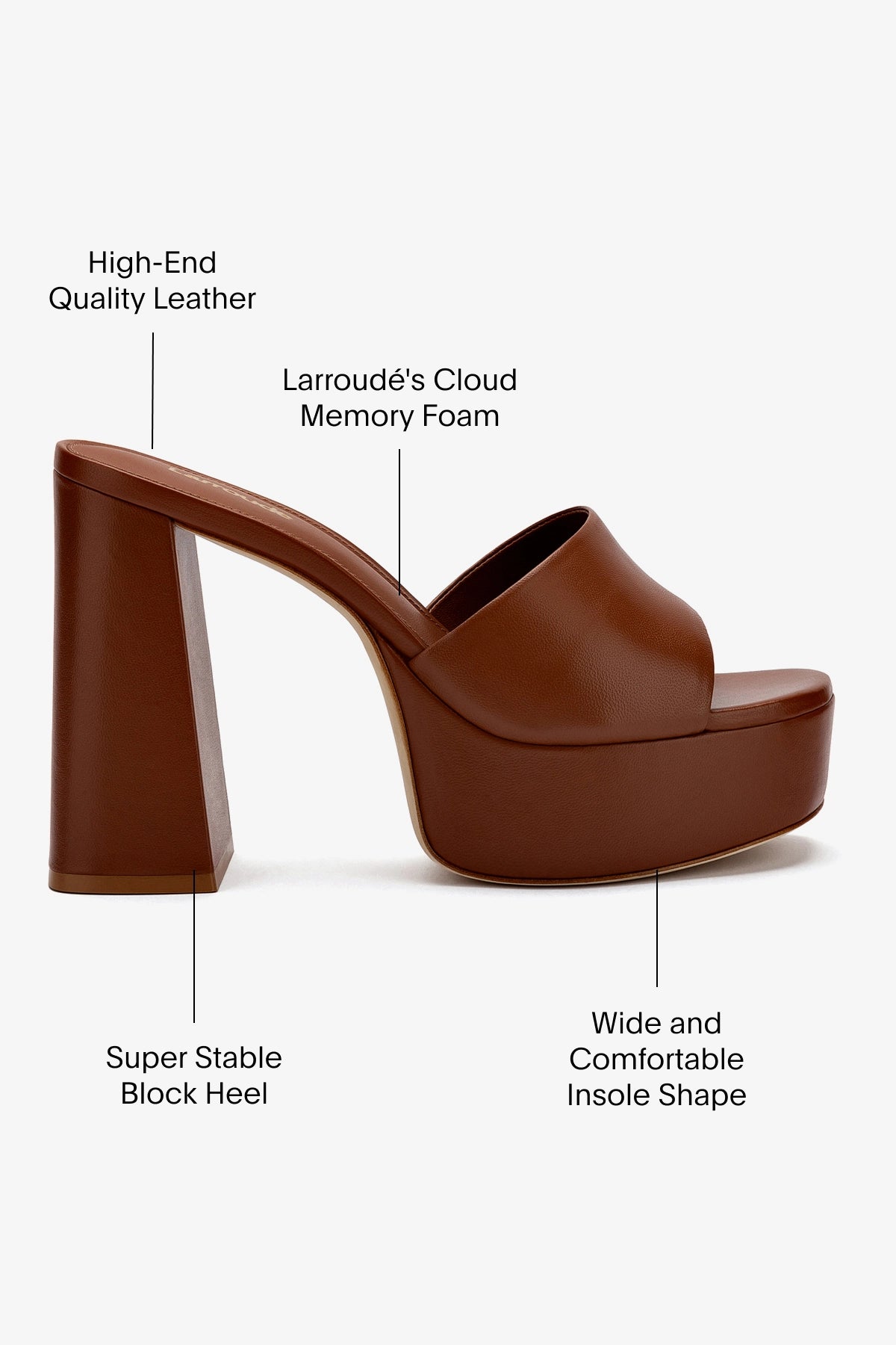 Caramel Leather Dolly Mule Shoes - Women's Comfortable Slip-On Loafers for Casual Wear, Office & Travel