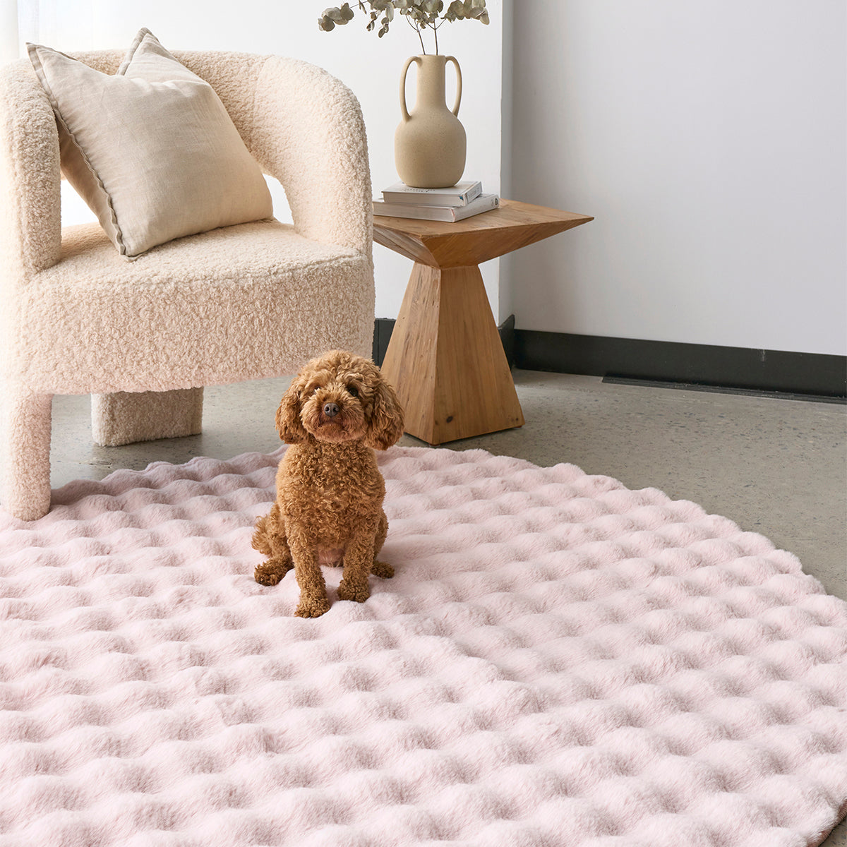 Soft Washable Round Area Rug - Non-Slip Bubble Design for Living Room, Bedroom & Nursery - Machine Washable Home Decor