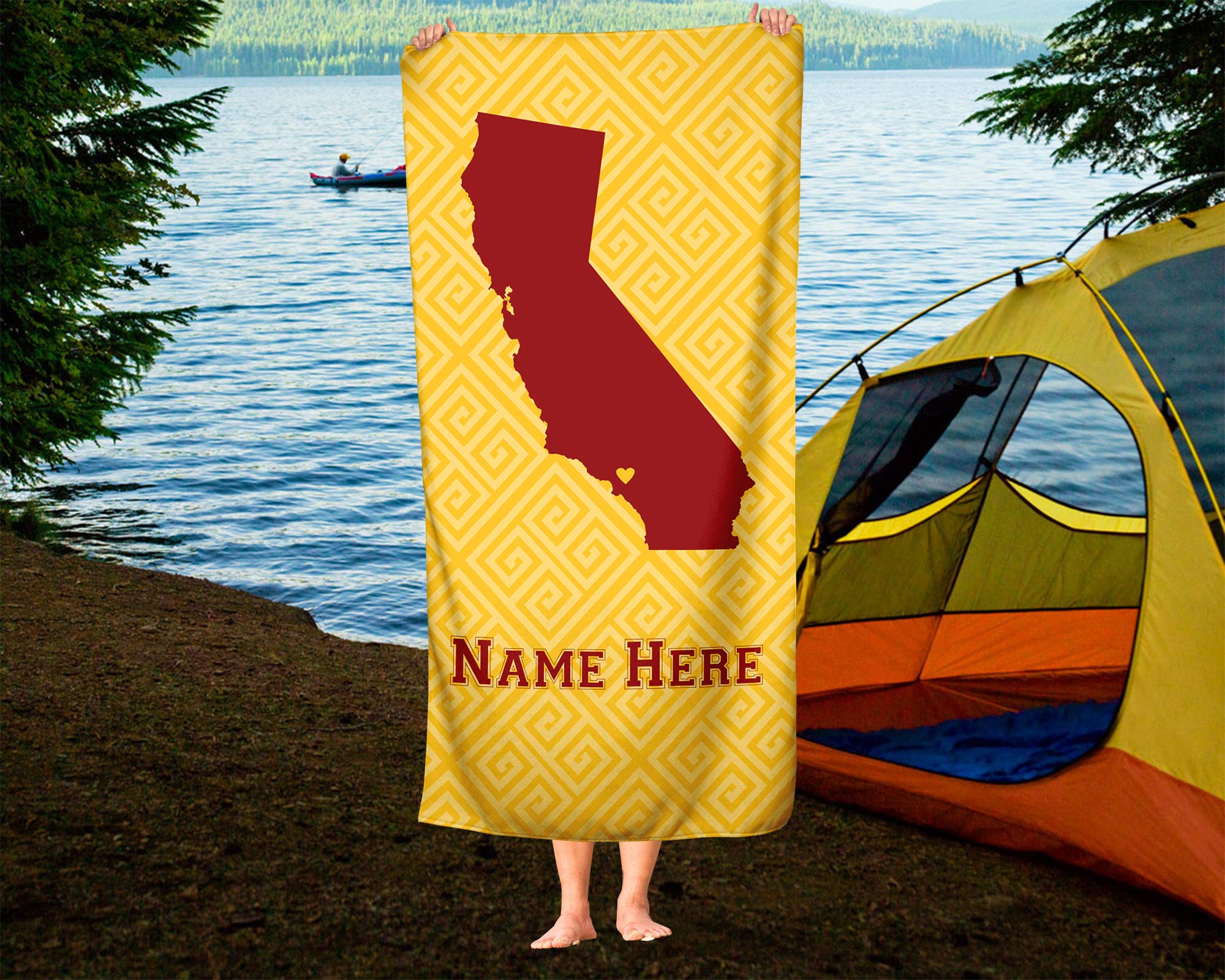 Custom State Pride Beach & Bath Towel - Personalized Medium & Large Towels for Adults & Kids - California & Los Angeles Themed - Perfect for College Football, Basketball Fans, Beach Trips & Pool Parties